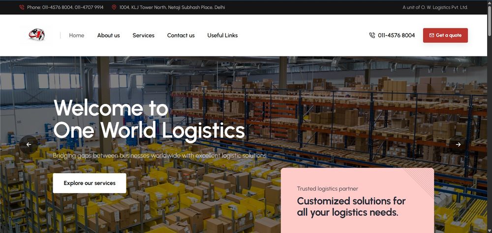 One World Logistics website